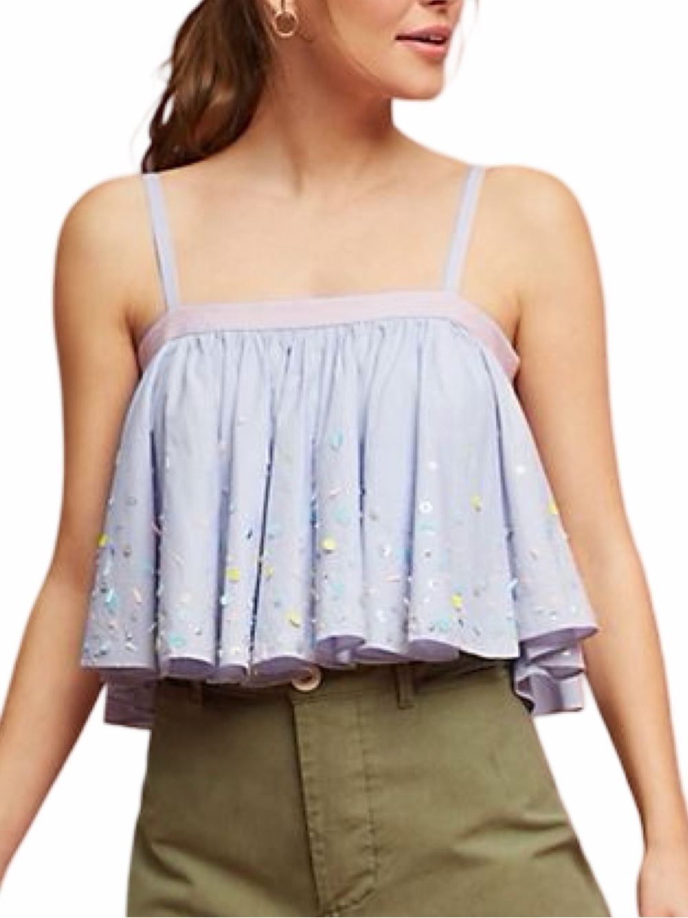 Anthropologie x Pankaj & Nidhi Ayana Embellished Swing Top - Size Large